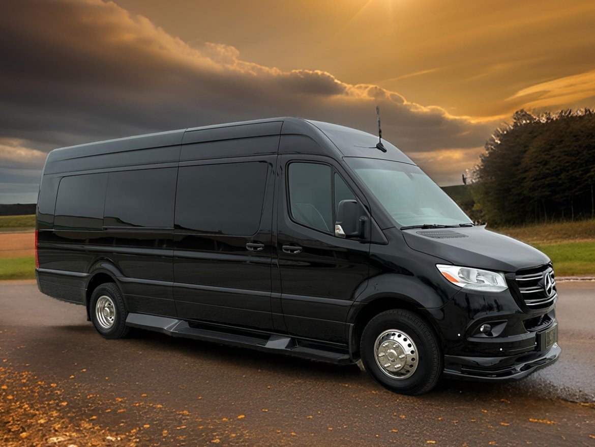 Mercedes Black Sprinter XL 14 Passenger Bus